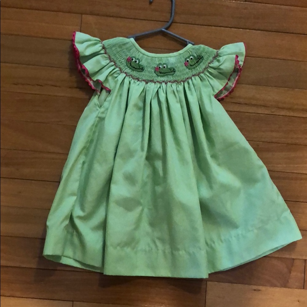 Smocked alligator dress 6 month